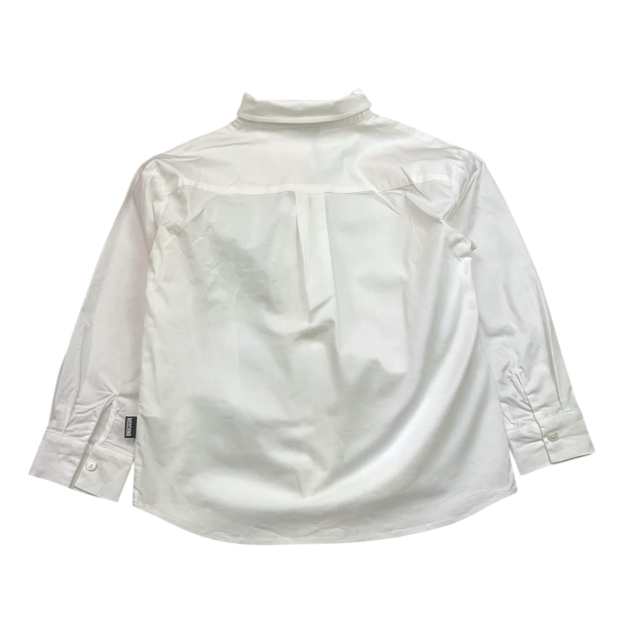 MOSCHINO camicia tinta unita con stampa Bianco per Bambina HDC028 BIANCO MOSCHINO 