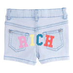John Richmond Short In Denim Tinta Unita con Logo per Neonata RIP25031SHXN AZZURRO JOHN RICHMOND 