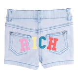 John Richmond Short In Denim Tinta Unita con Logo per Neonata RIP25031SHXN AZZURRO JOHN RICHMOND 