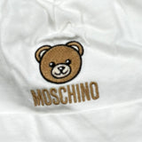 Moschino Cappello Tinta Unita con Stampa per Neonato MRY03E BIANCO MOSCHINO 
