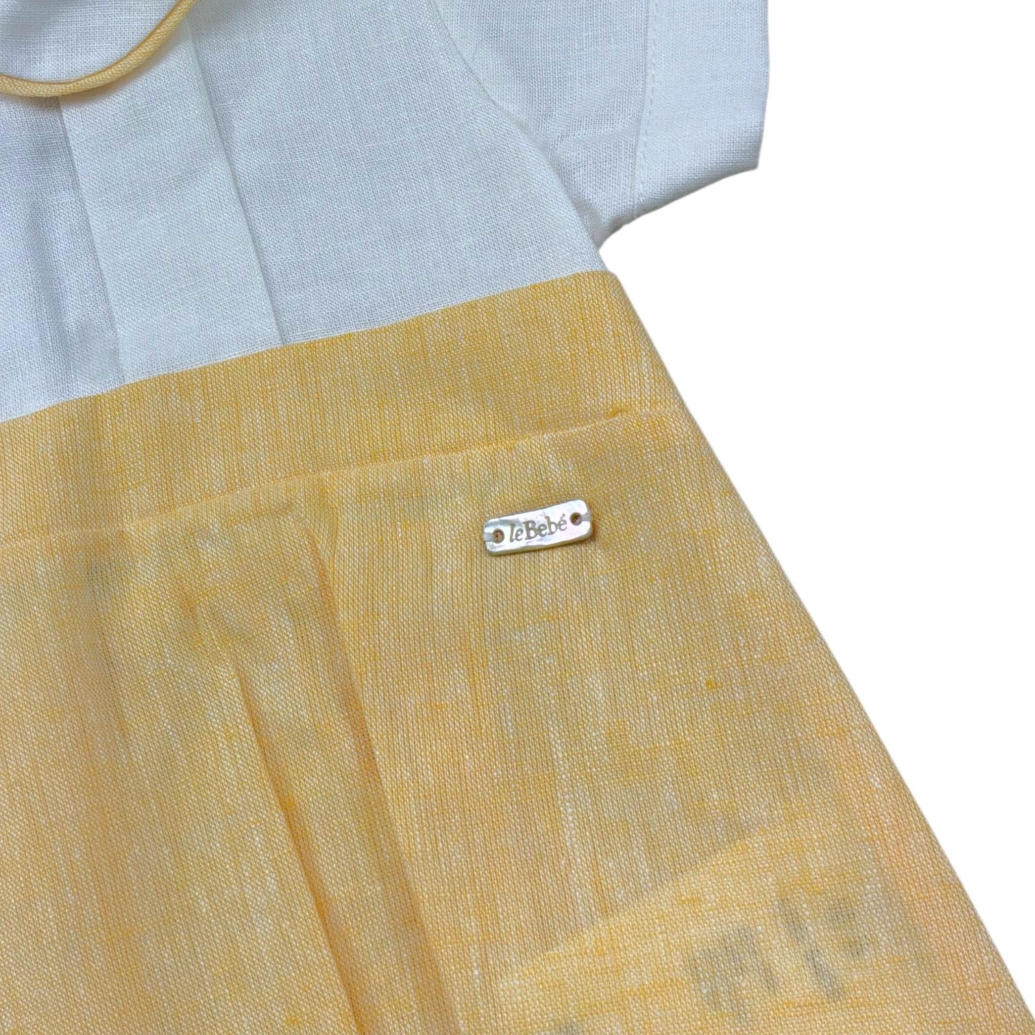 Le Bebe' Pagliaccetto Mezza Manica Bicolore per Neonato LBB5408 BIANCO/GIALLO LE BEBE' 