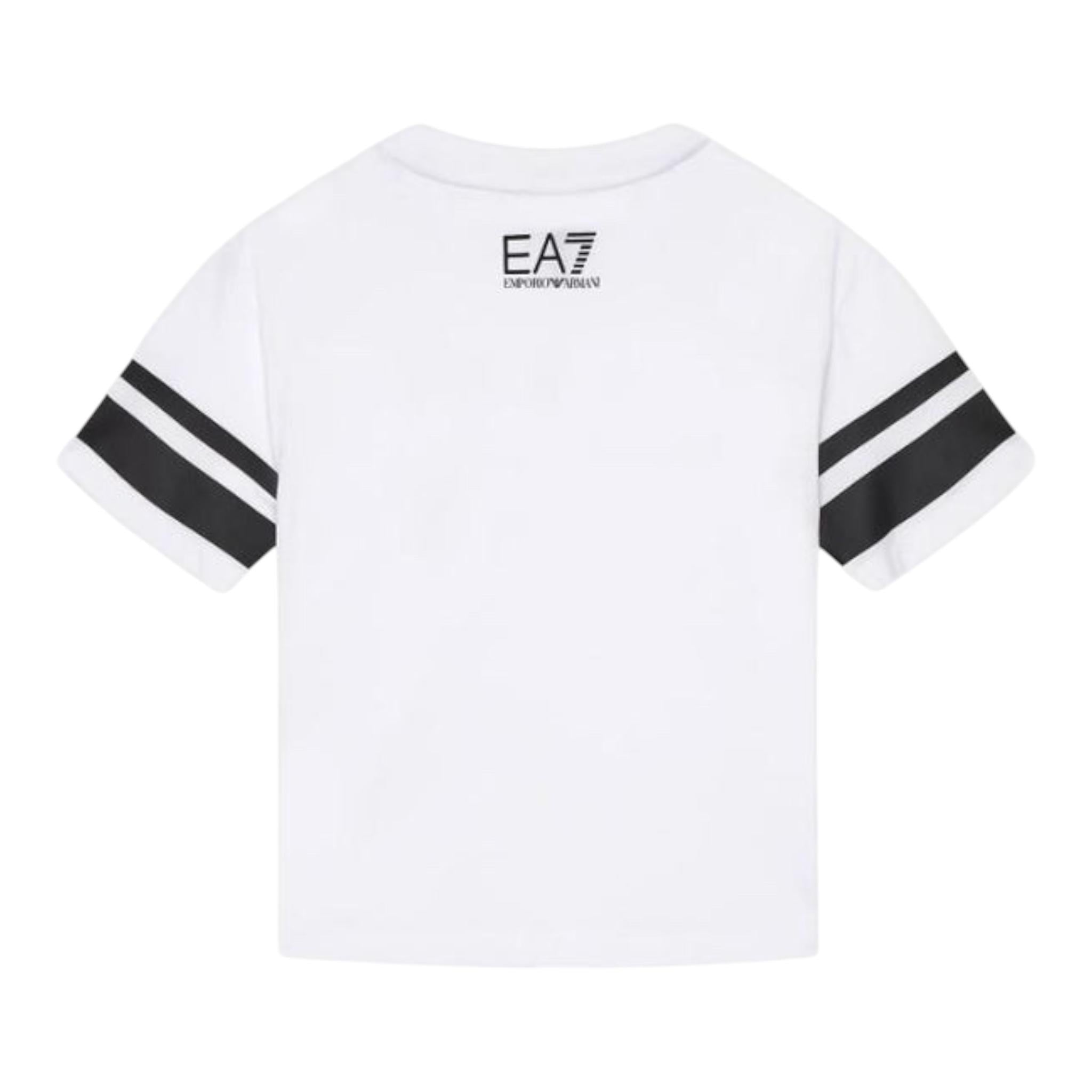 EMPORIO ARMANI t-shirt girocollo tinta unita con stampa Bianco per Bambino 3DBT58 BIANCO EMPORIO ARMANI 