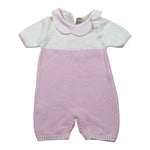 La Stupenderia Pagliaccetto Bicolore In Filo per Neonata SBTT52 BIANCO/ROSA LA STUPENDERIA 