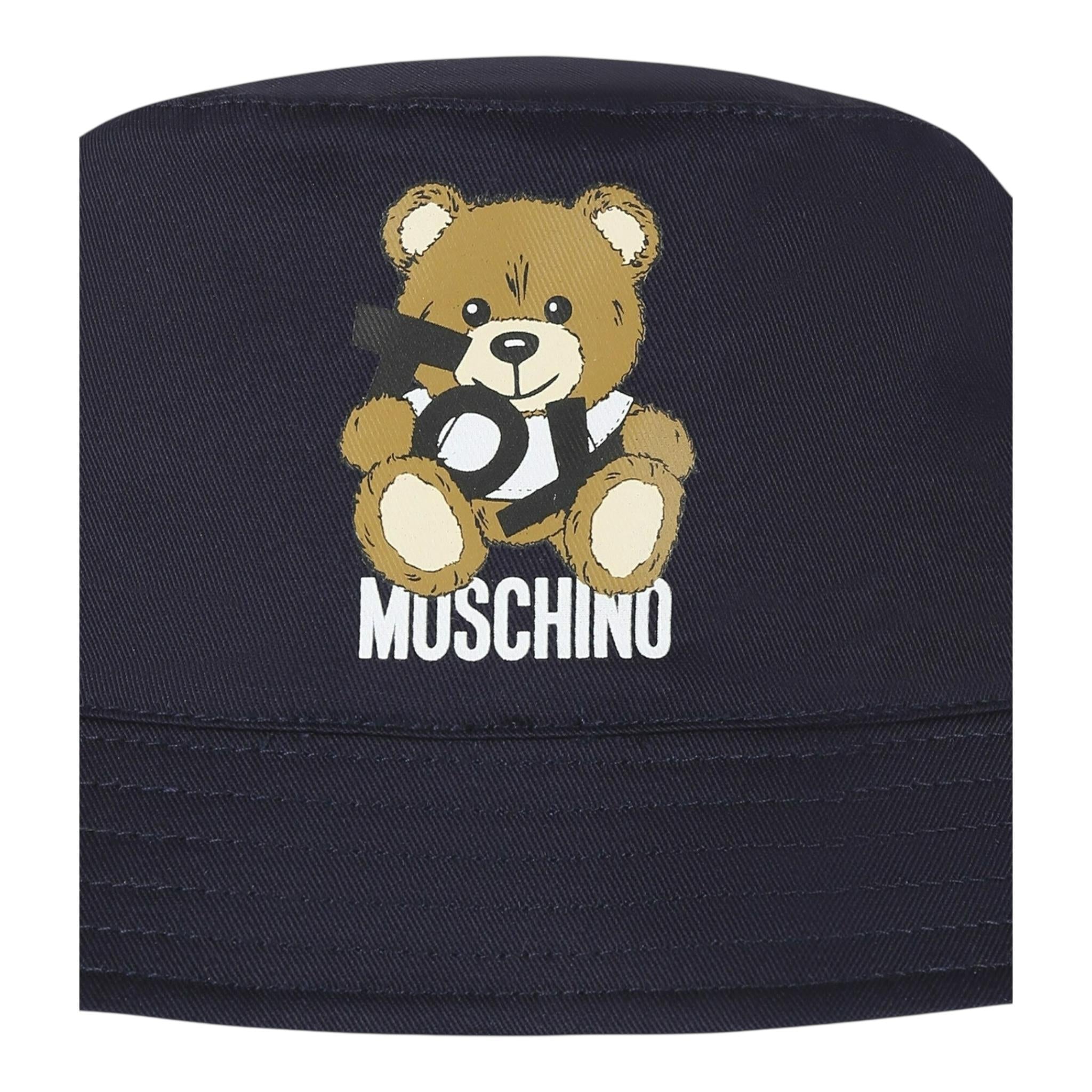 Moschino Cappello Pescatore Tinta Unita con Logo per Neonato MMX057 BLU MOSCHINO 