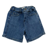 Emporio Armani Bermuda In Denim Tinta Unita Con Elastico In Vita Blu Per Neonato