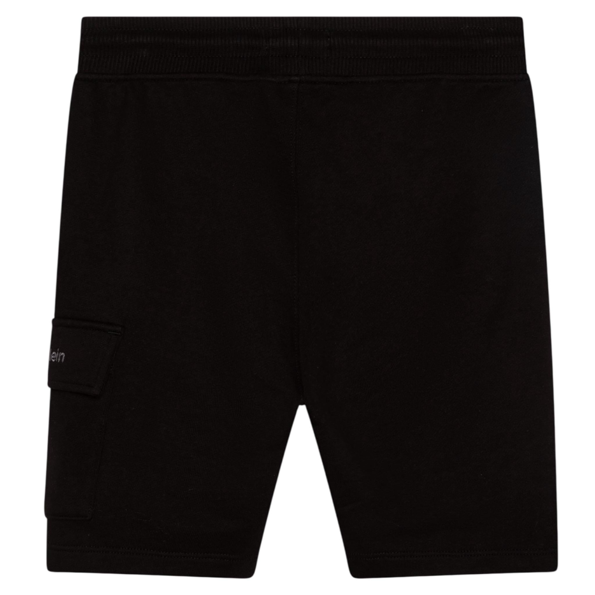 Calvin Klein Bermuda Tuta tinta unita con Logo Nero per Bambino IB0IB02440 NERO CALVIN KLEIN 