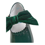 Indice Ballerina Tinta Unita con Fibia E Fiocco per Neonata 346 VERDE INDICE 