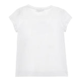 Monnalisa T-Shirt Girocollo Tinta Unita con Brillantini per Bambina 115622 BIANCO MONNALISA 