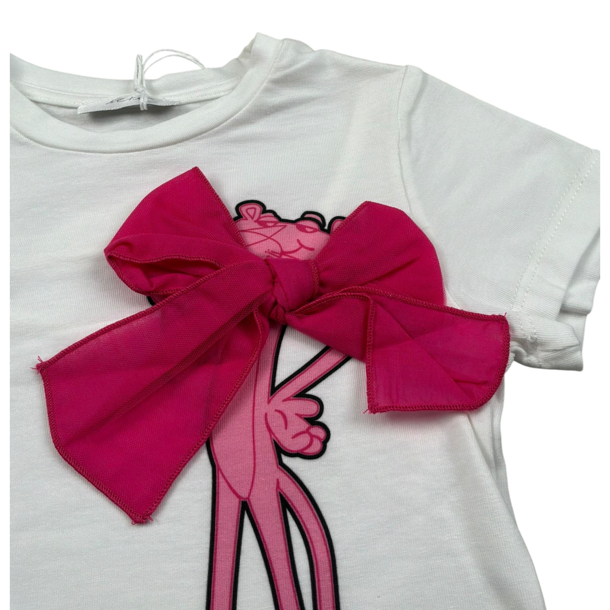 M+E' T-Shirt Girocollo tinta unita con Stampa Bianco per Bambina UE1389J BIANCO M+E' 