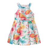 Abel &amp; Lula Weißes, schlichtes, ärmelloses Kleid mit Blumenmuster für Mädchen
