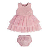 Guess Set Abito-Coulotte Tinta Unita Giromanica per Neonata A3RK26KBL10 ROSA GUESS 