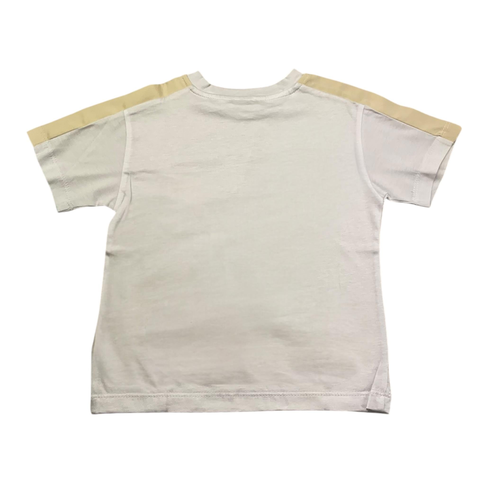 Manuel Ritz T-Shirt Girocoll Tinta Unita con Profili Maniche In Contrasto per Bambino MR2901 BIANCO MANUEL RITZ 