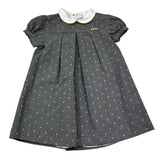 Le Bebe Abito Mezza Manica Tinta Unita con Colletto per Neonata LBG0424 GRIGIO LE BEBE 