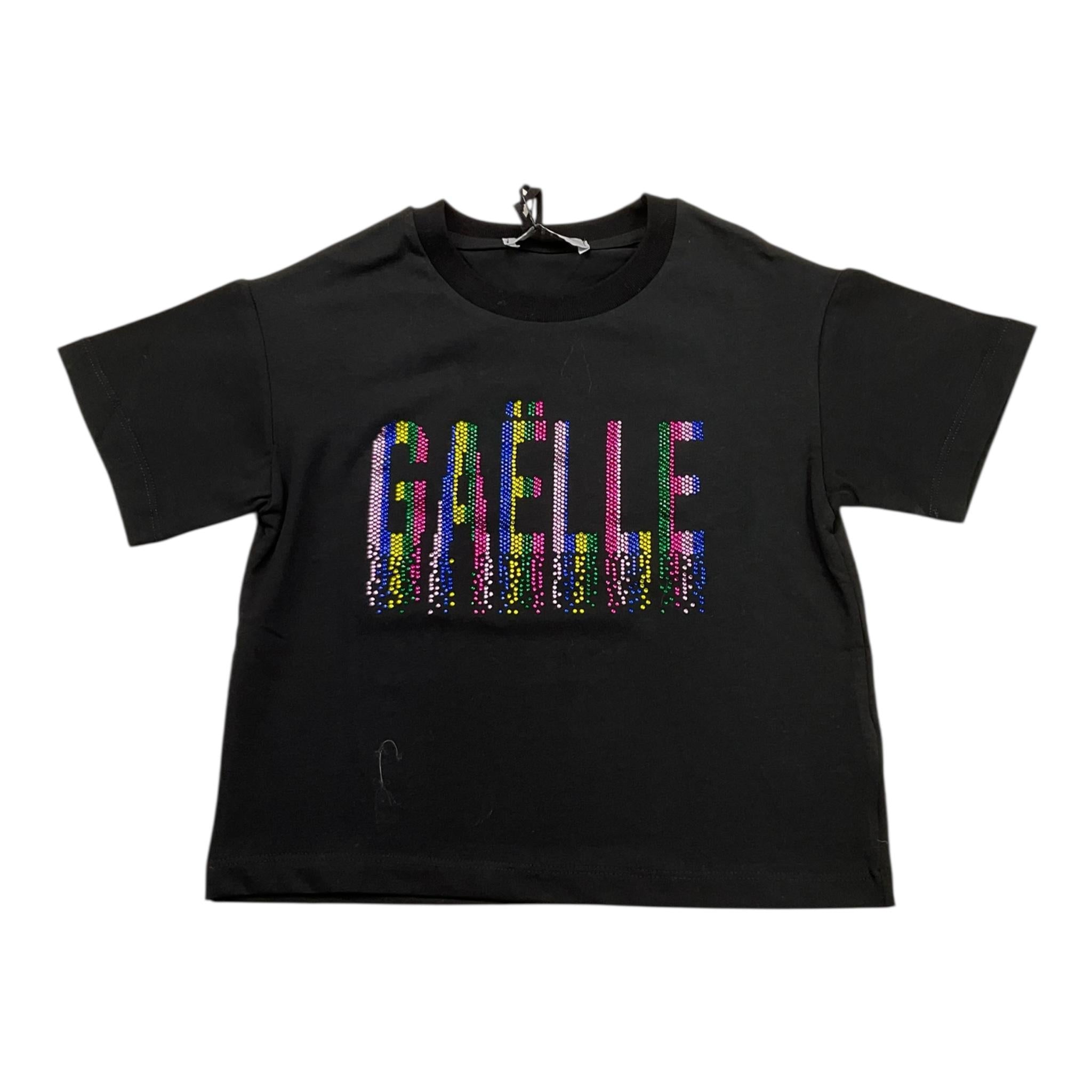 GAELLE t-shirt girocollo tinta unita con brillantini Nero per Bambina 2746M00038 NERO GAELLE 