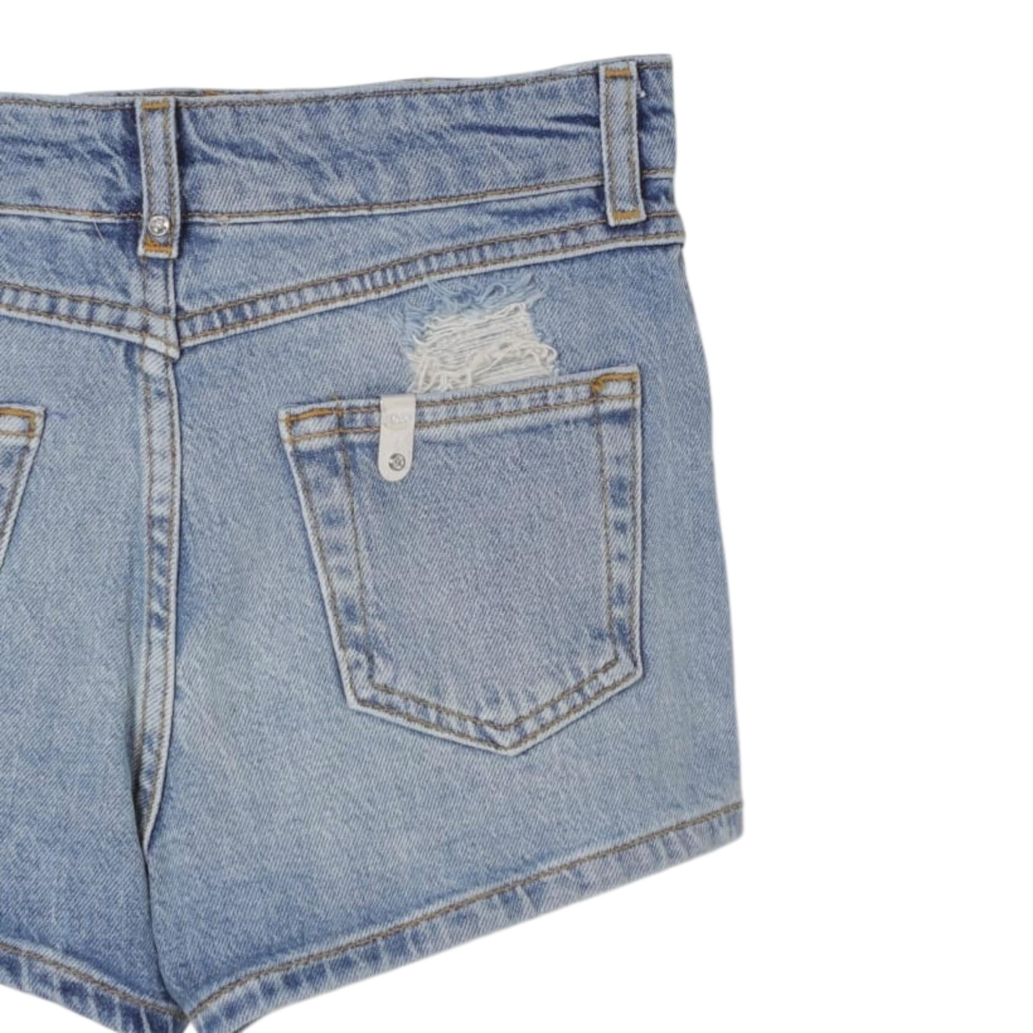 Liu Jo Short In Denim Tinta Unita con Girovita Regolabile per Bambina GA5098X AZZURRO LIU JO 