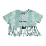 Just Cavalli T-Shirt Modello Crop con Frange per Bambina JGP26214TS VERDE ACQUA JUST CAVALLI 