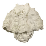 LA STUPENDERIA abito giromanica tinta unita cn culotte Bianco per Neonata CBAB54 BIANCO LA STUPENDERIA 