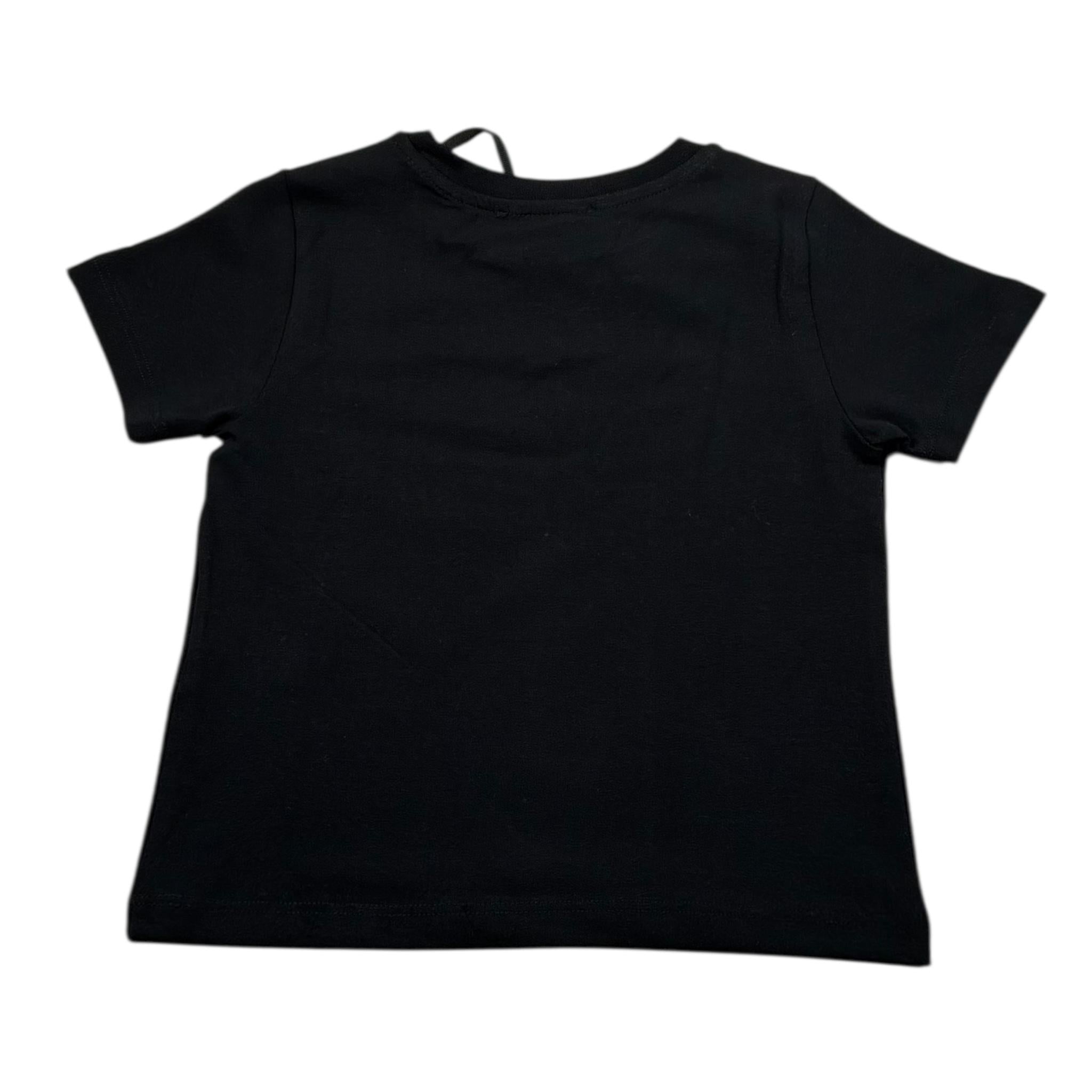 Gaelle T-Shirt Girocollo Tinta Unita con Logo Brillantinato per Bambina 2746M00329X NERO GAELLE 