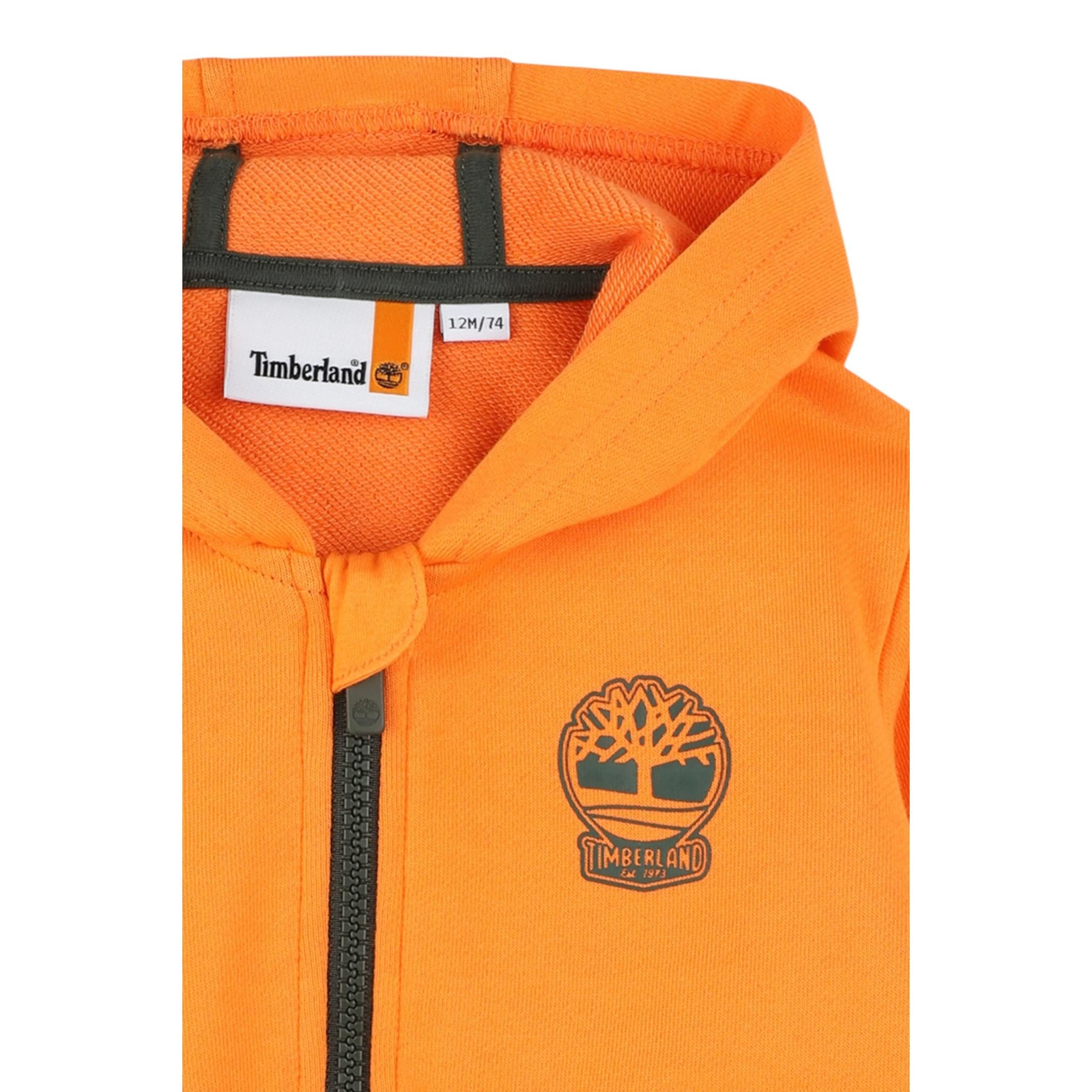 Timberland Felpa Tinta Unita con Zip E Cappuccio per Bambino T60487X ARANCIONE TIMBERLAND 