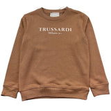 Trussardi Felpa Chiusa Girocollo Tinta Unita con Logo per Bambino TBP26013FE MARRONE TRUSSARDI 