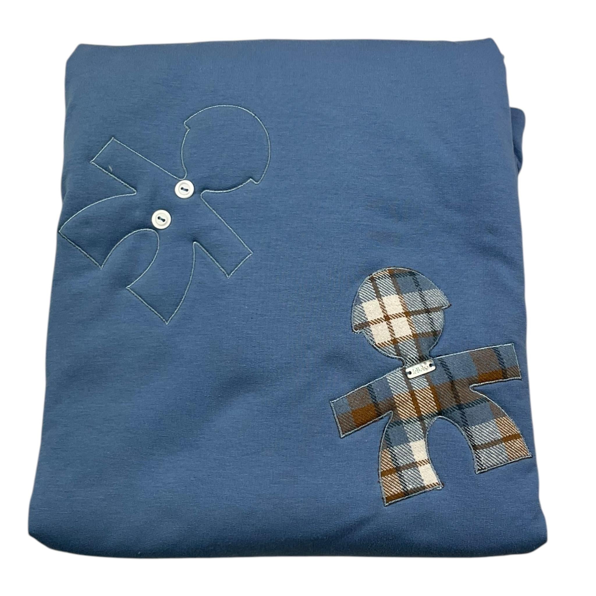 LE BEBE' coperta tinta unita con ricami Blu per Neonato LBB4245 BLU LE BEBE' 