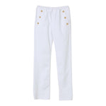 Balmain Pantalone Tinta Unita con Elastico In Vita per Bambina BW6Q5 BIANCO BALMAIN 