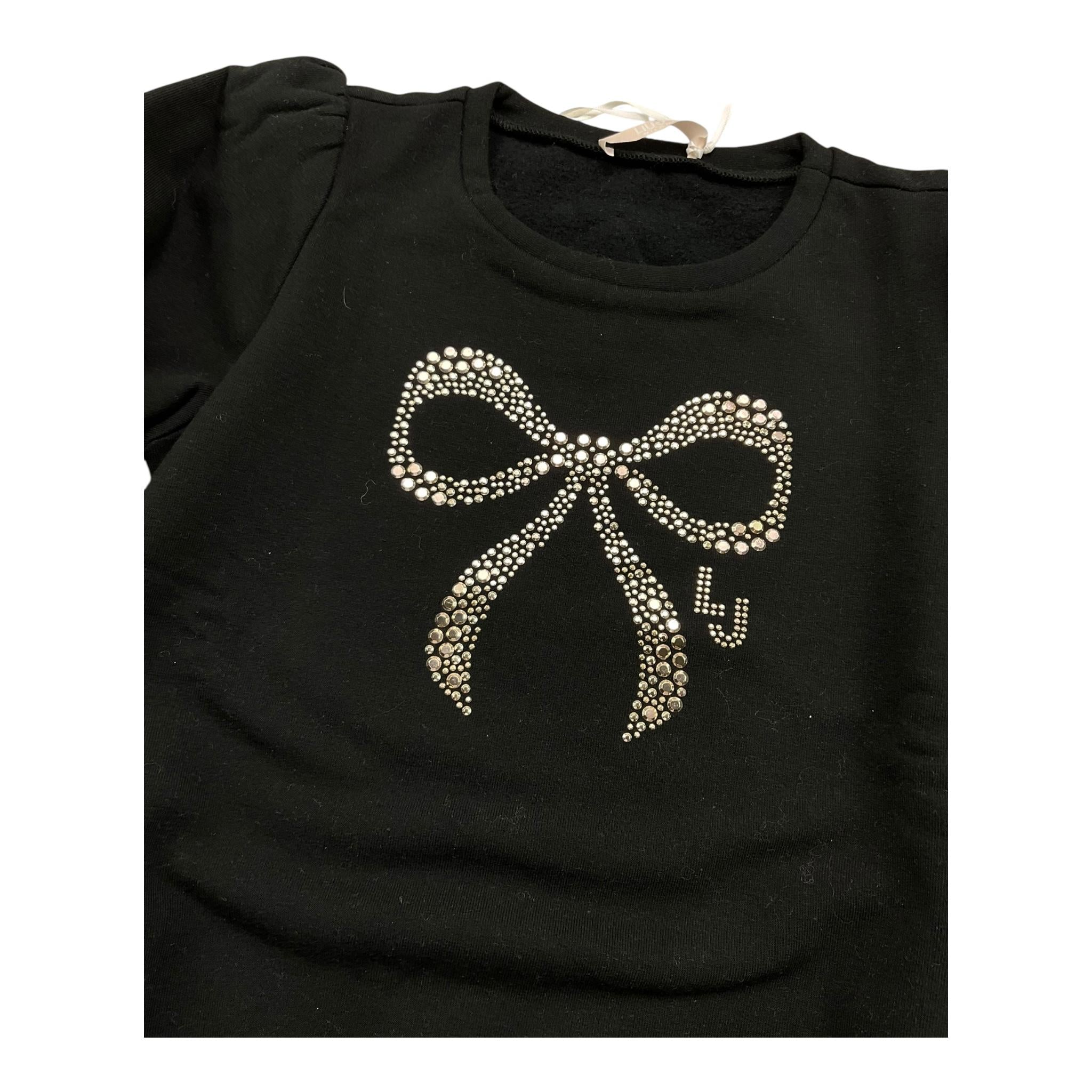 LIU JO felpa chiusa girocollo tnta unita con brillantini Nero per Bambina KF4108XXXX NERO LIU JO 