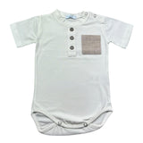 Manuel & Frank Body Mezza Manica Tinta Unita per Neonato MF7142I PANNA MANUEL & FRANK 