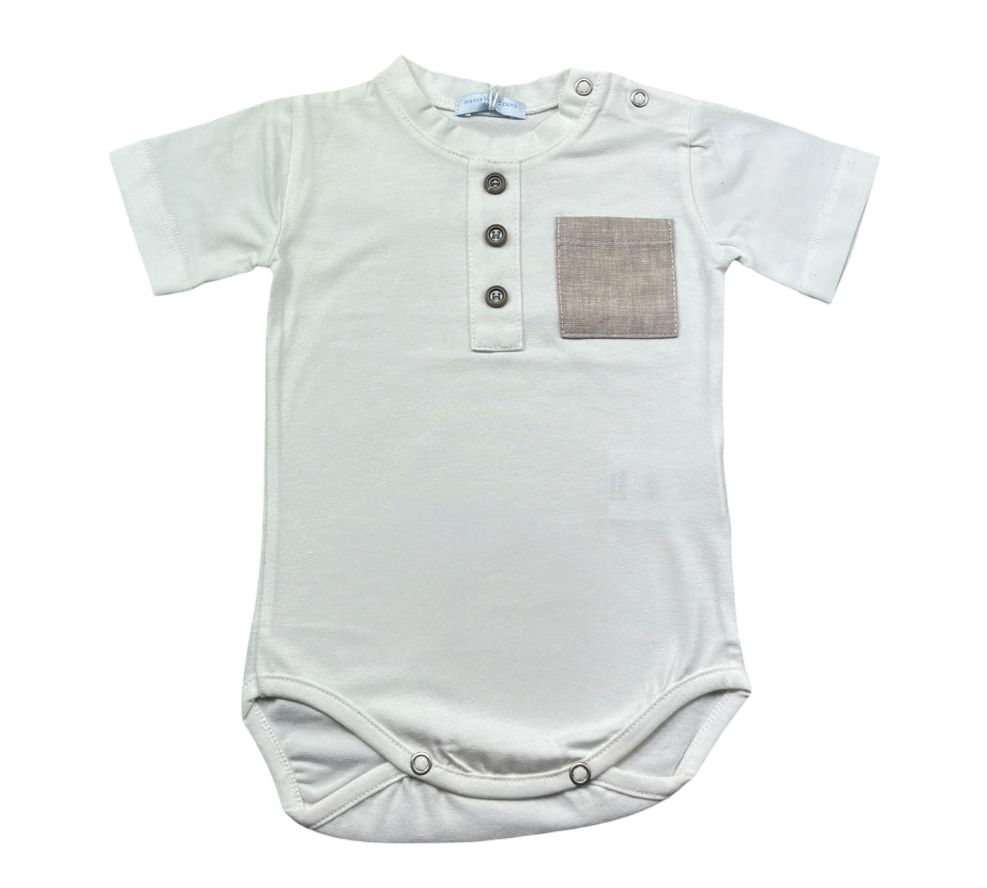 Manuel & Frank Body Mezza Manica Tinta Unita per Neonato MF7142I PANNA MANUEL & FRANK 