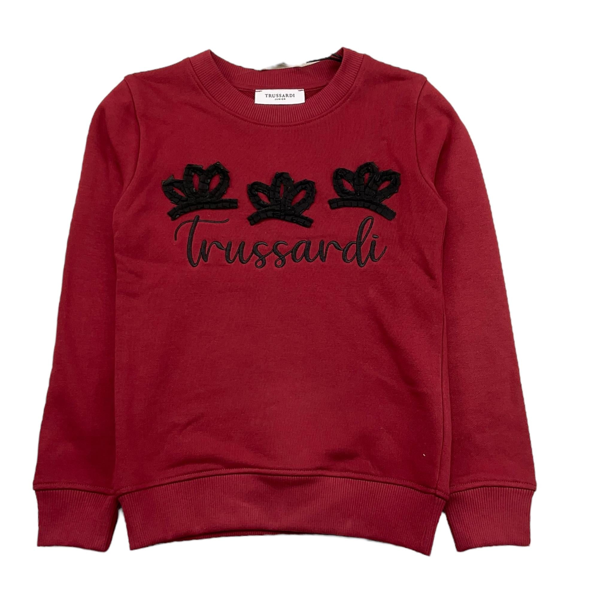 TRUSSARDI felpa chiusa girocollo tinta unita Rosso per Bambino TGA25107 ROSSO TRUSSARDI 