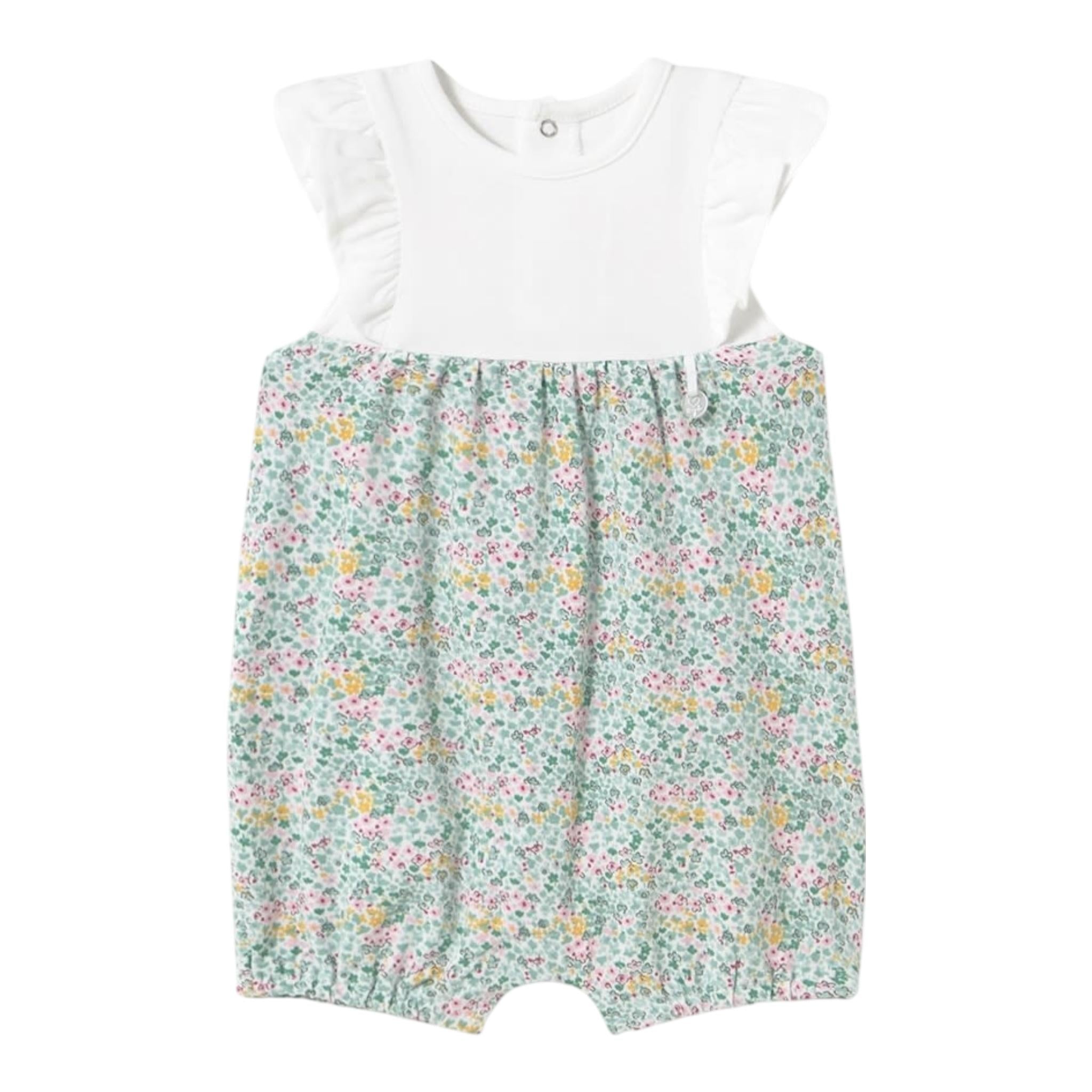 Mayoral Pagliaccetto Bicolorefantasia Floreale per Neonata 17499 BIANCO/VERDE MAYORAL 