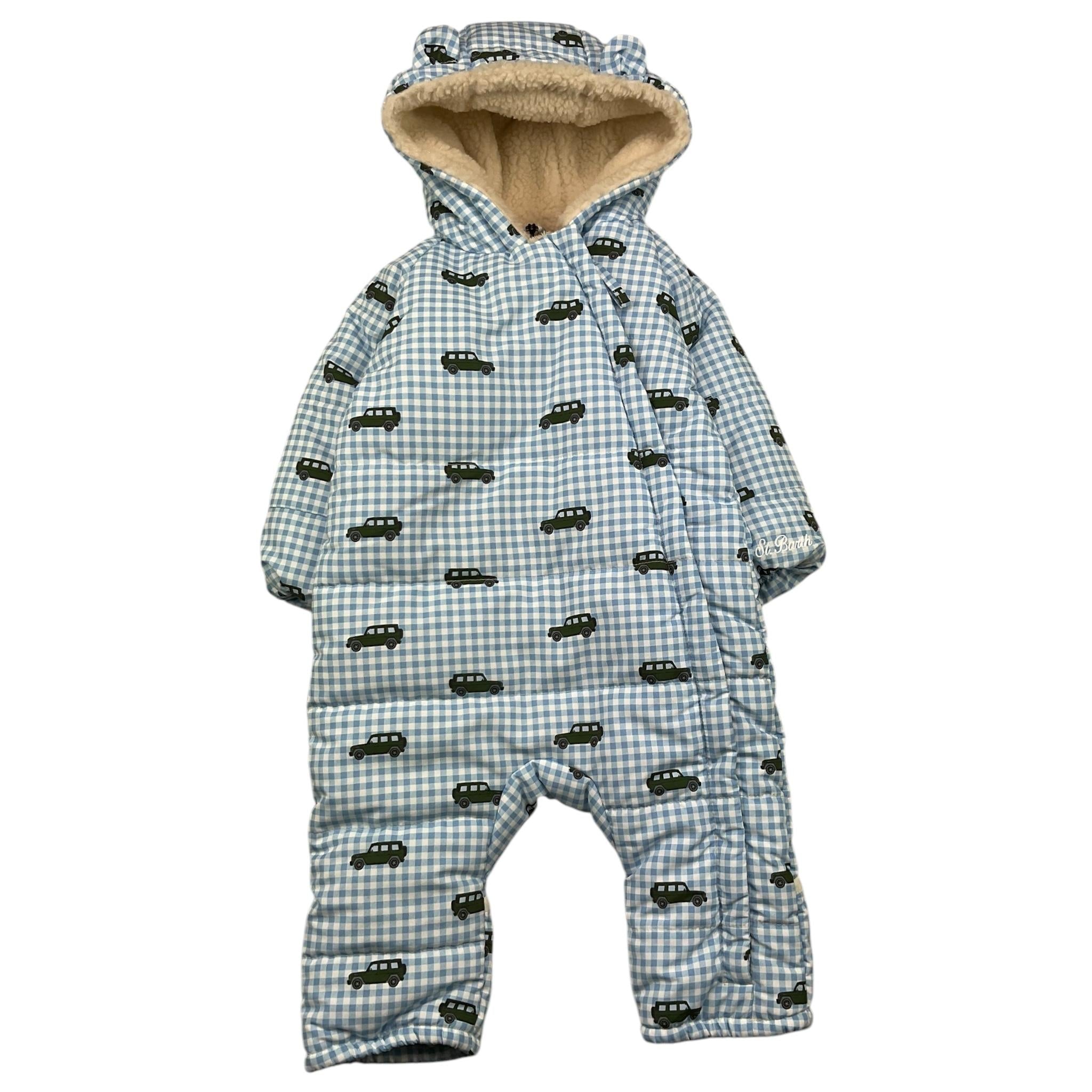 SAINT BARTH eskim fantasia quadretti con cappuccio Azzurro per Neonato GLACE AZZURRO SAINT BARTH 