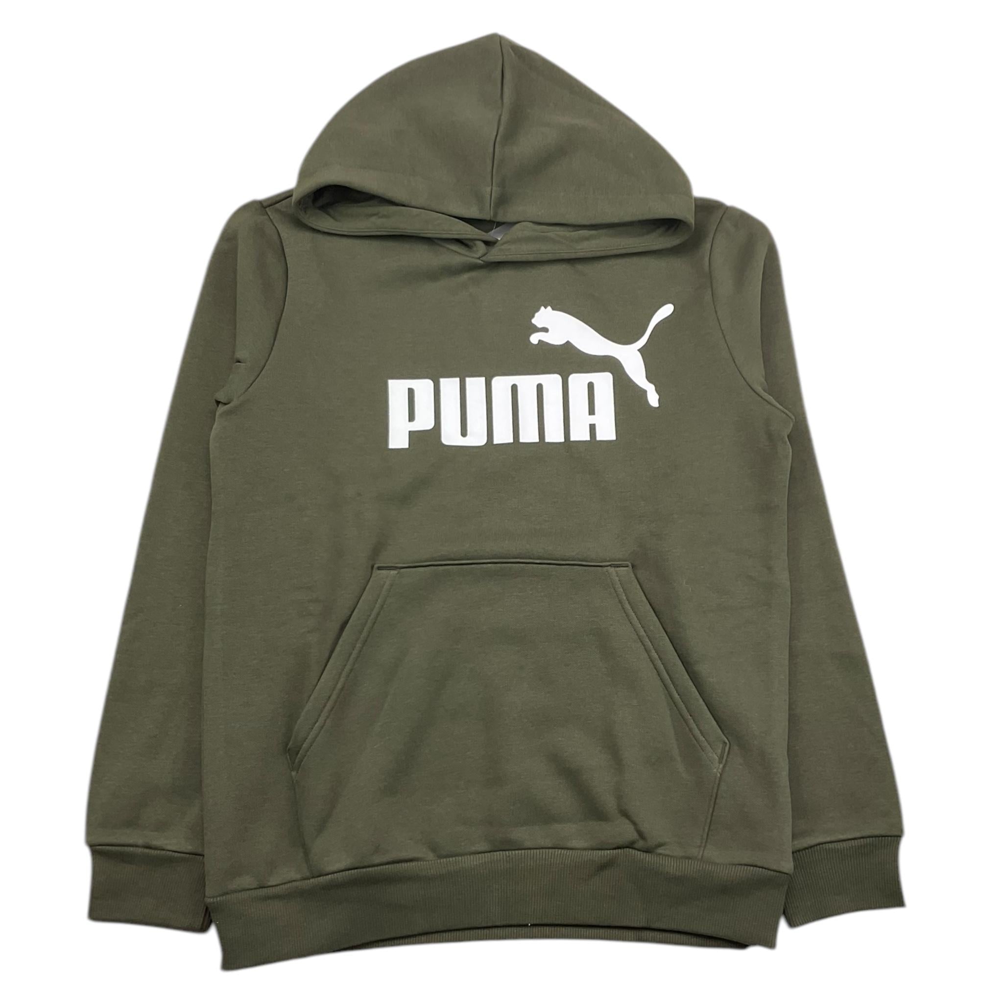 PUMA felpa chiusa con cappuccio tinta unita con stampa logo Verde per Bambino 58696508 VERDE PUMA 