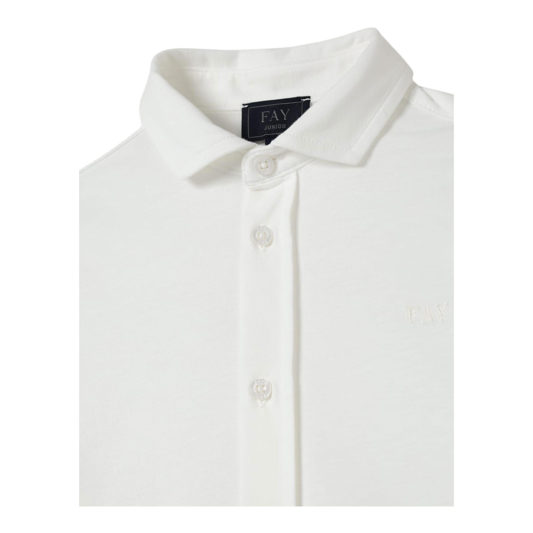 Fay Camicia Tinta Unita Manica Lunga per Bambino FW5Q20 BIANCO FAY 