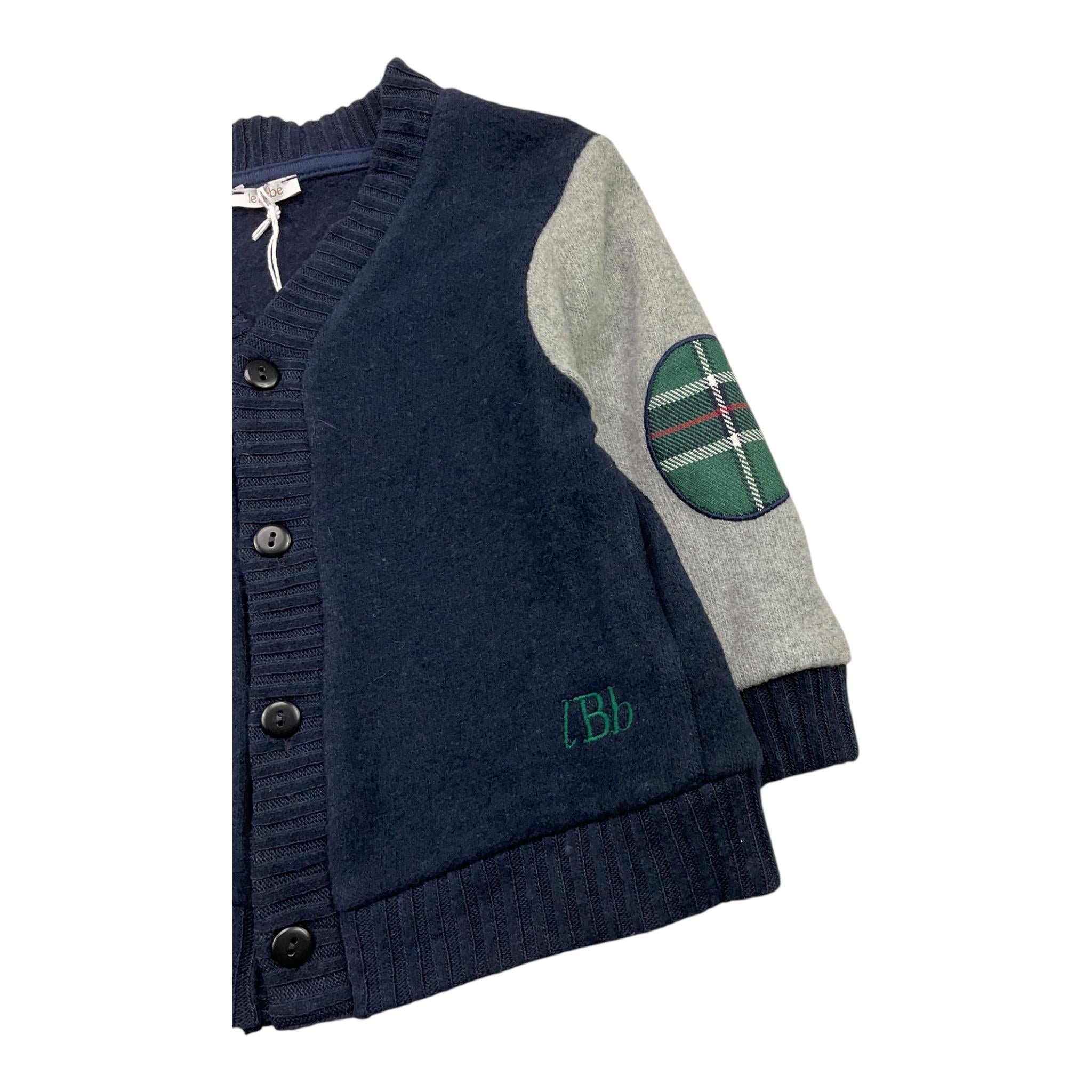 LE BEBE' cardigan tinta unita con manica in contrasto Blu per Neonato LBB5166 BLU LE BEBE' 