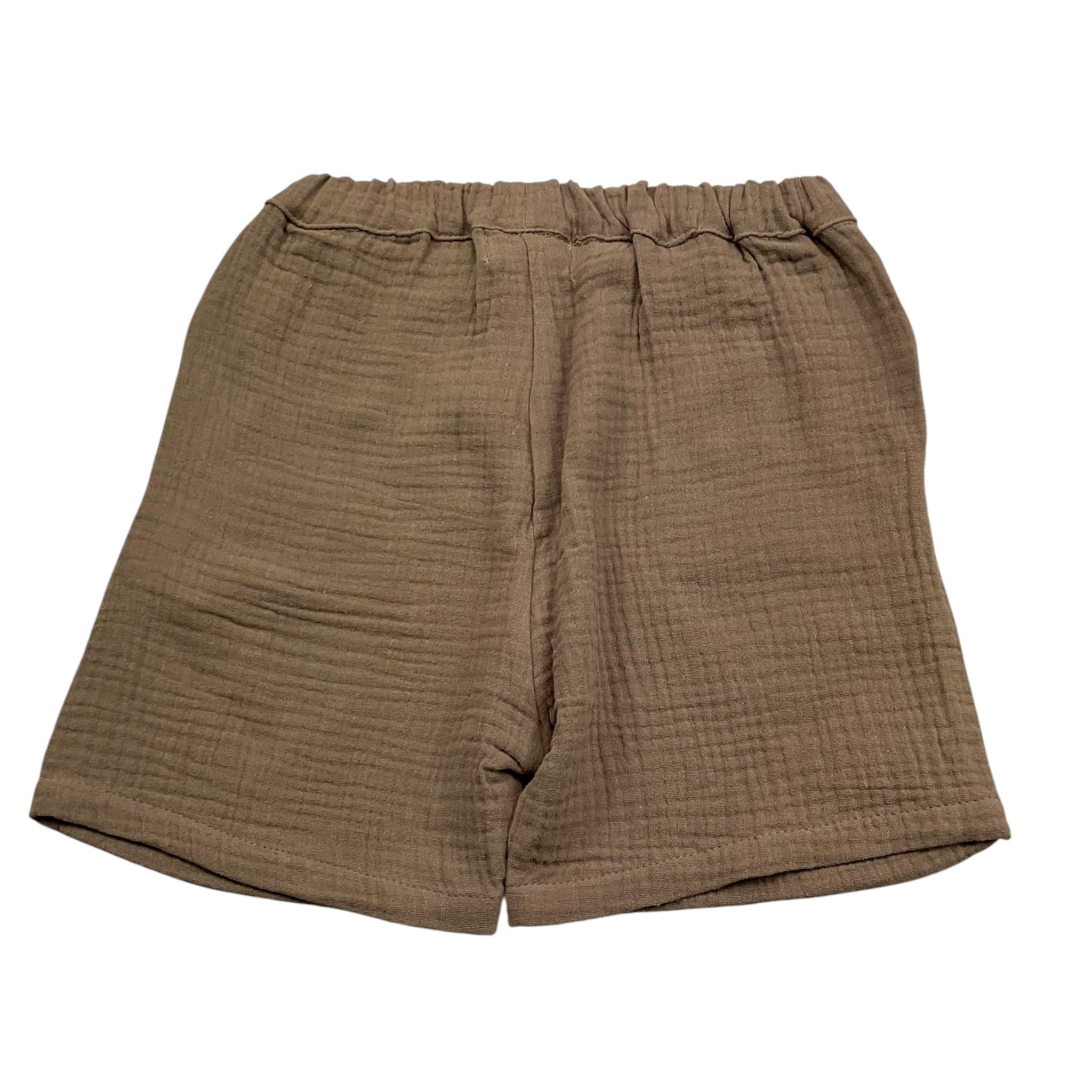 Petit Indi Bermuda Tinta Unita con Elastico In Vita per Bambino SS25BK7528 FANGO PETIT INDI 