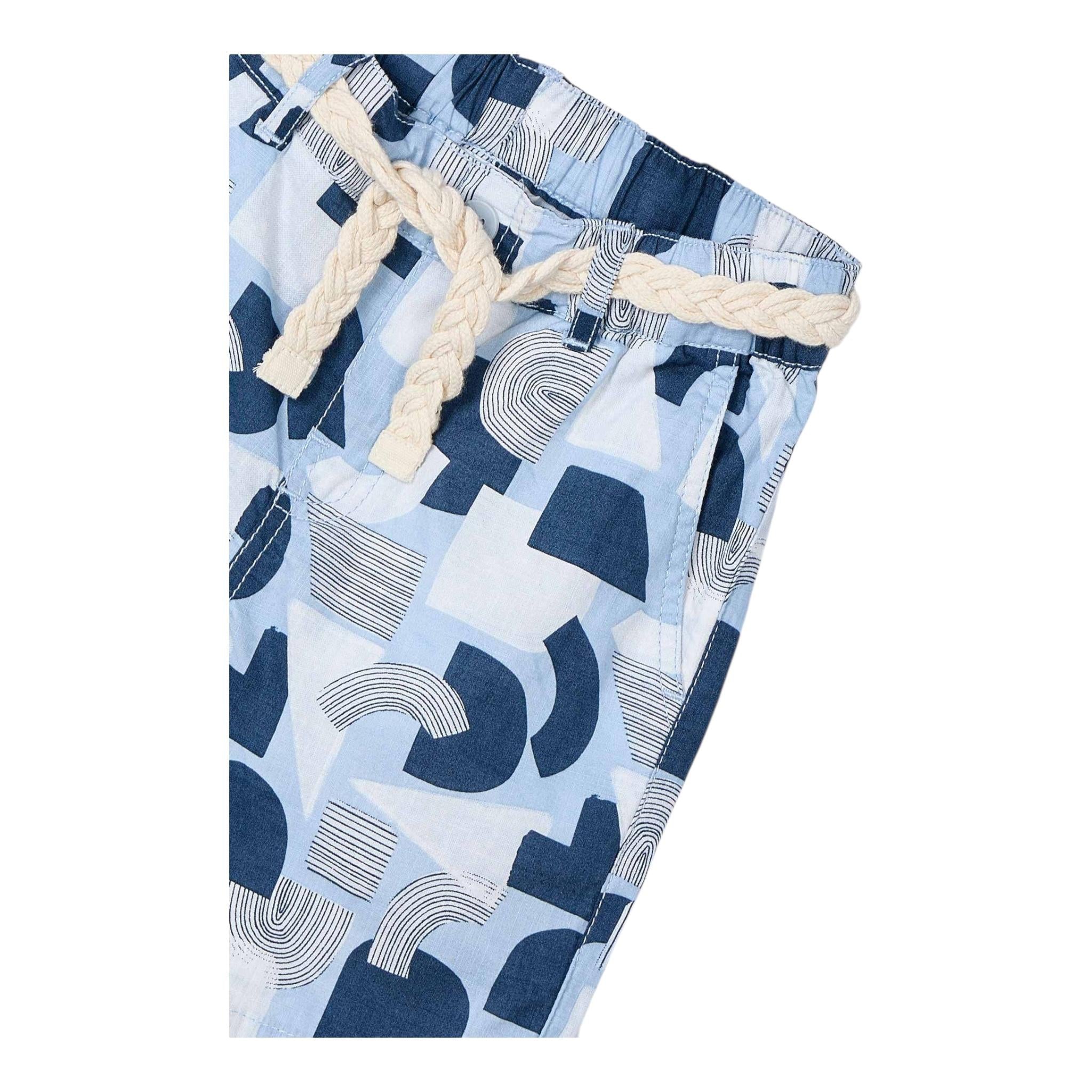 Mayoral Bermuda Tinta Unita Stampa Fantasia con Cintura Corda per Bambino 3221 AZZURRO MAYORAL 