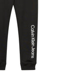 Calvin Klein Pantalone Tuta tinta unita con Logo Nero per Bambino IU0IU00681 NERO CALVIN KLEIN 