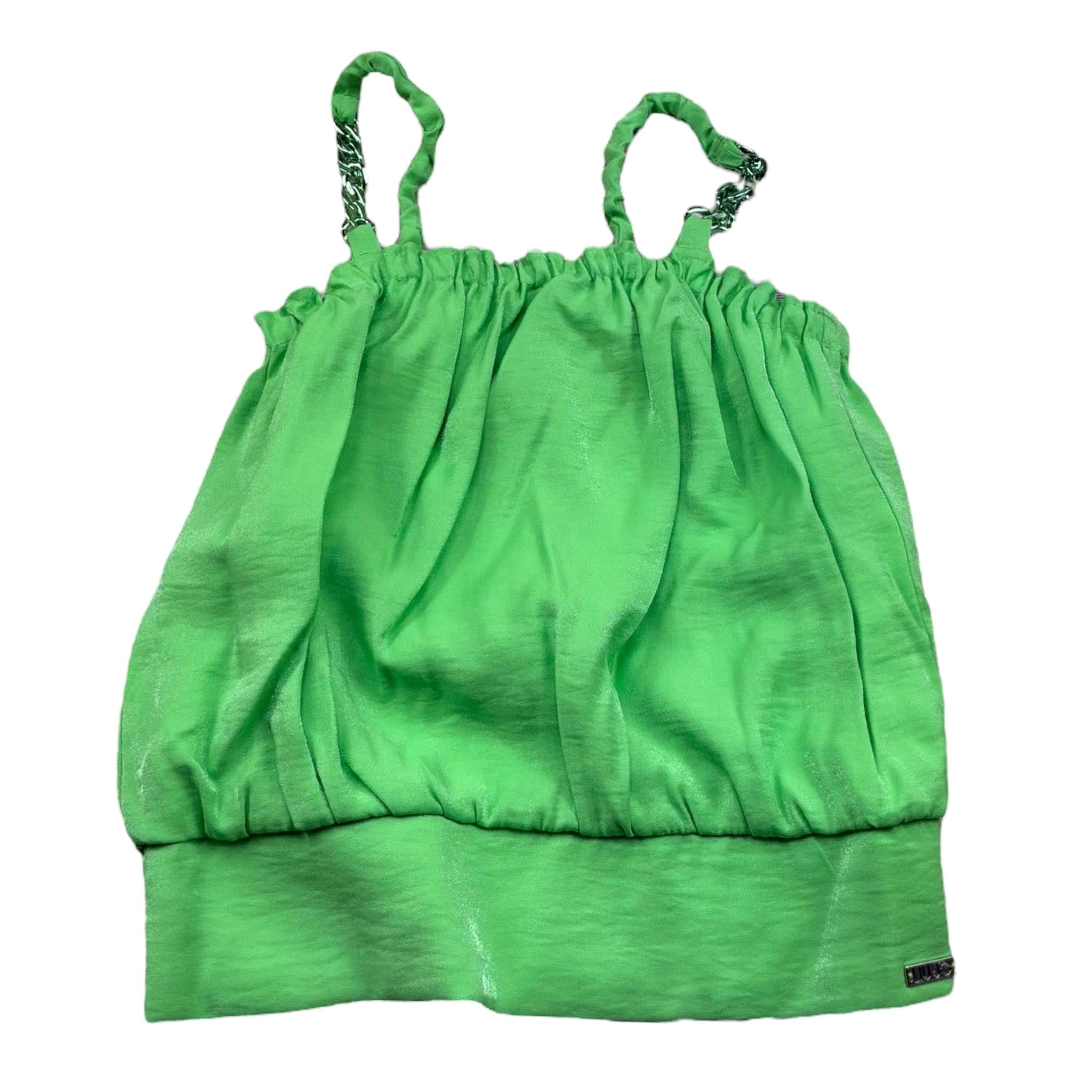 Liu Jo Top Tinta Unita Bretelline con Catena per Bambina GA5130 VERDE LIU JO 