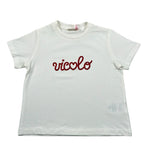 Vicolo T-Shirt Girocollo Tinta Unita con Brillantini per Bambina 3146M00230X BIANCO VICOLO 