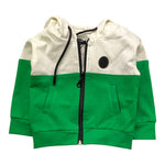 NEVER TOO felpa bicolore con zip e cappuccio Bianco/verde per Neonato NT2173N BIANCO/VERDE NEVER TOO 