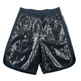 Marc Jacobs Short Tinta Unita Con Elastico E Paillettes Nero Per Bambina