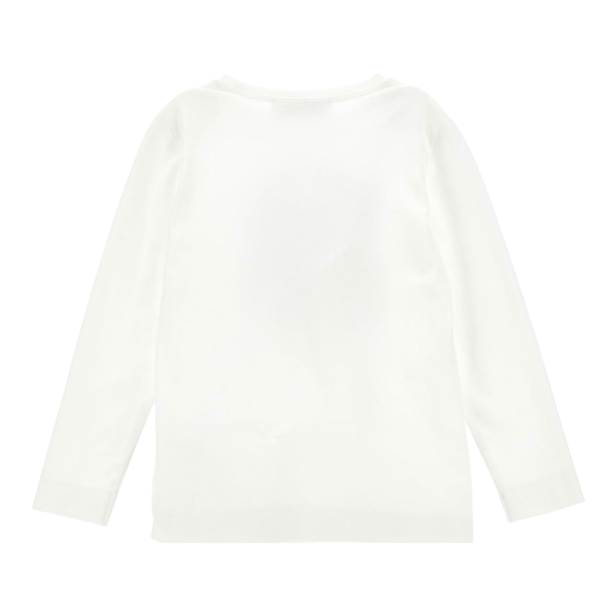 Monnalisa Shirt Girocollo Tinta Unita con Stampa per Bambina 19D612J BIANCO MONNALISA 