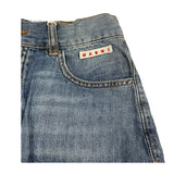 Marni Gonna In Denim Tinta Unita Con Profili In Contrasto Blu Per Bambina