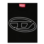 DIESEL shirt girocollo tinta unita con logo Nero per Bambino J02016 NERO DIESEL 