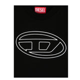 DIESEL shirt girocollo tinta unita con logo Nero per Bambino J02016 NERO DIESEL 