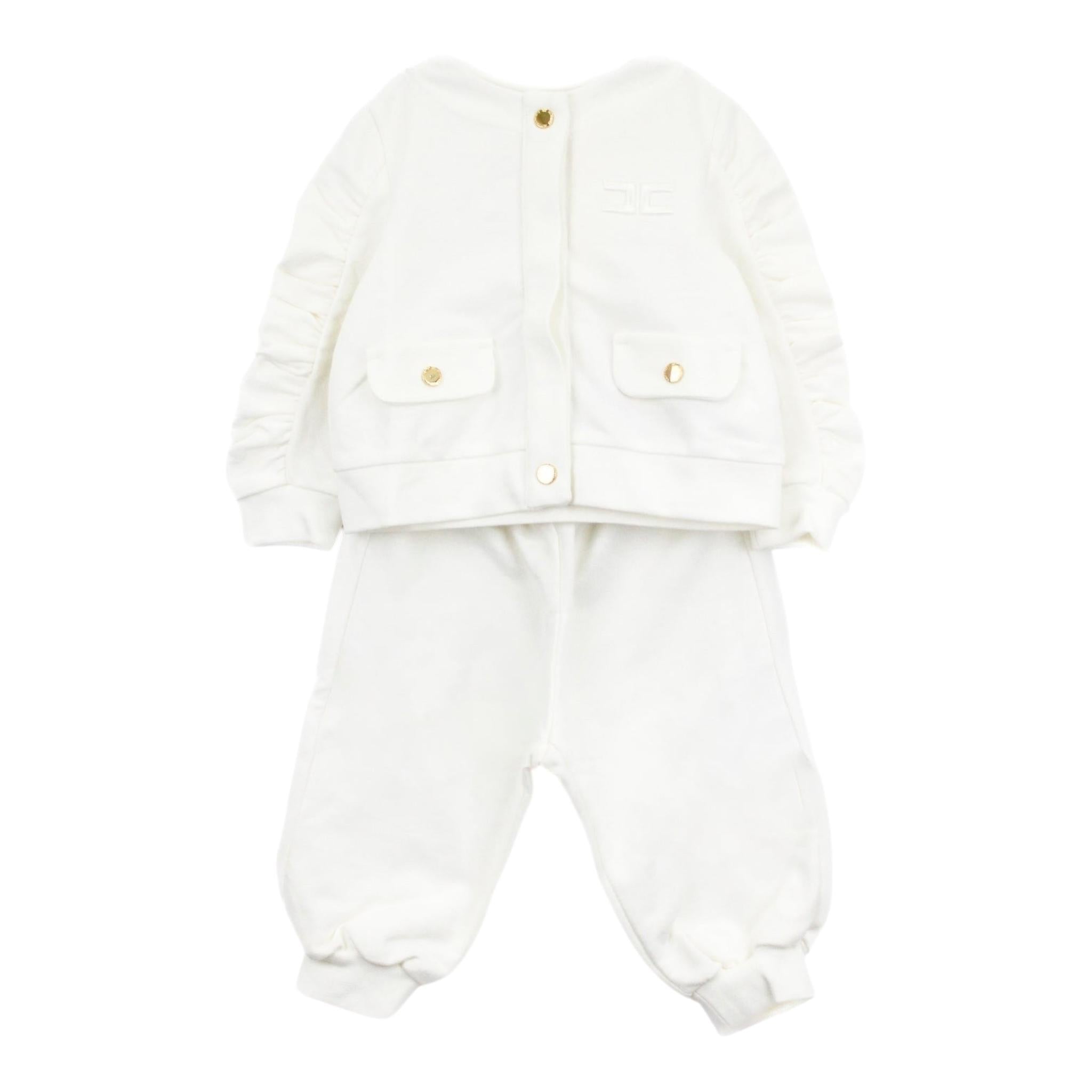 ELISABETTA FRANCHI completo 2 pezzi felpa-pantalone tinta unita Panna per Neonata ENCD092 PANNA ELISABETTA FRANCHI 