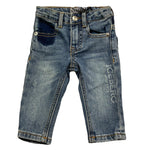 Iceberg Jeans Tinta Unita con Girovita Regolabile per Neonato PTICE4102BN AZZURRO ICEBERG 