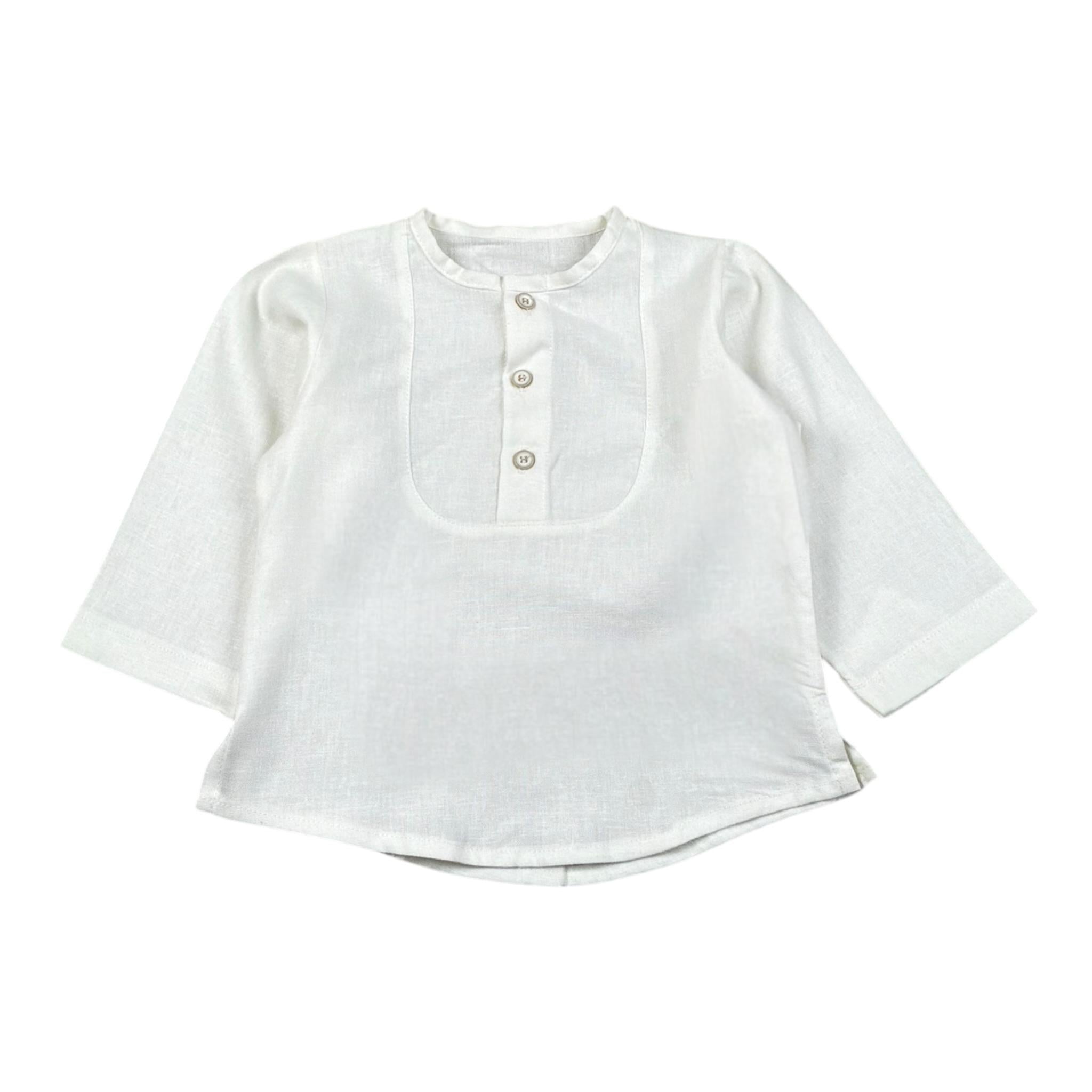 Babyvip Camicia Tinta Unita con Bottoni In Contrasto per Neonato T1345 BIANCO BABYVIP 