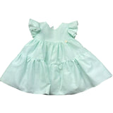 Le Bebe Abito Mezza Manica Tinta Unita per Neonata LBG6435 VERDE ACQUA LE BEBE 